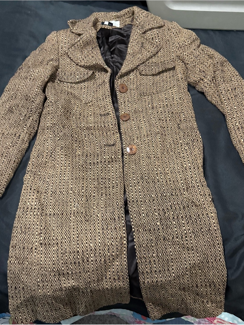 Vintage QUE tweed coat